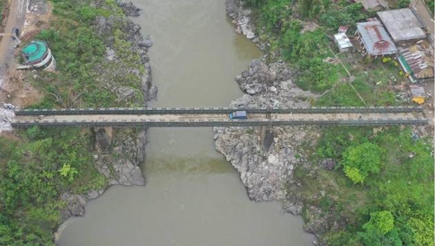 The 430-foot long bridge over Subansiri River at Daporijo in Upper Subansiri district of Arunachal Pradesh. (Indian Army Photo) The 430-foot long bridge over Subansiri River at Daporijo in Upper Subansiri district of Arunachal Pradesh. (Indian Army Photo)