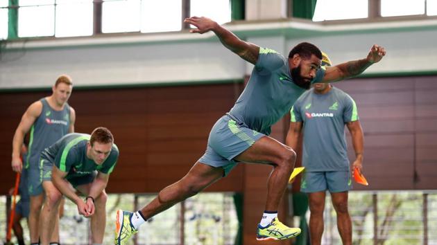 OITA, JAPAN - OCTOBER 17: Marika Koroibete of Australia trains during a gym session at Matsuoka (Getty Images) OITA, JAPAN - OCTOBER 17: Marika Koroibete of Australia trains during a gym session at Matsuoka (Getty Images)