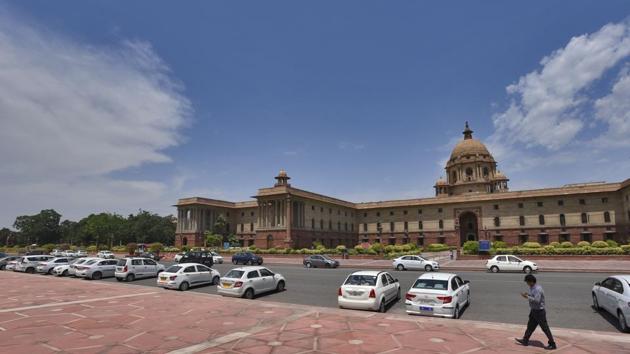 Cars parked at Raisina Hills as ministries and government offices resume work at reduced strength in New Delhi on April 20. In his address to the nation on April 14, Prime Minister Narendra Modi had said that certain areas, non-coronavirus hotspots and regions not facing the threat of Covid-19 spread, could resume some activities from April 20. (Burhaan Kinu / HT Photo) Cars parked at Raisina Hills as ministries and government offices resume work at reduced strength in New Delhi on April 20. In his address to the nation on April 14, Prime Minister Narendra Modi had said that certain areas, non-coronavirus hotspots and regions not facing the threat of Covid-19 spread, could resume some activities from April 20. (Burhaan Kinu / HT Photo)