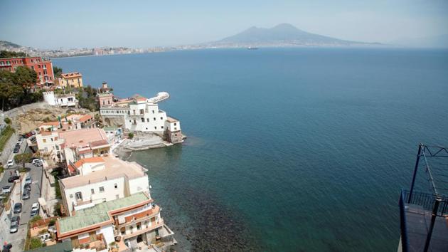 A general view shows the seaside as the spread of coronavirus disease (COVID-19) continues, in Naples, Italy. (REUTERS)