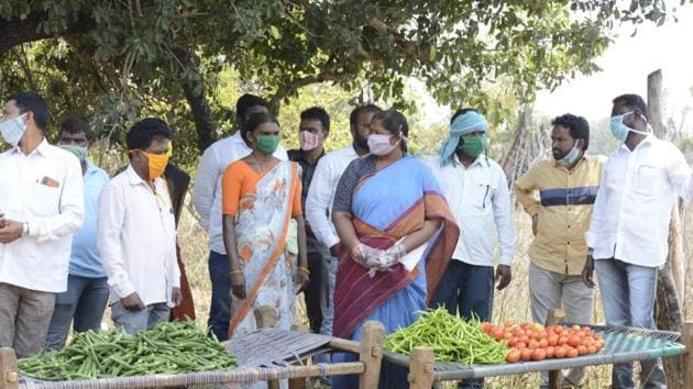 Telangana MLA Anasuya is organising the basic daily necessities for the tribals, who are used to subsistence existence, such as food grains, vegetables, fruits, etc.
