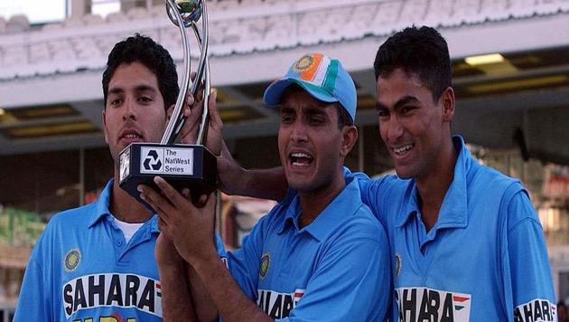 Sourav Ganguly with Yuvraj Singh and Mohammad Kaif(Twitter) Sourav Ganguly with Yuvraj Singh and Mohammad Kaif(Twitter)