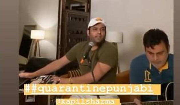 Kapil Sharma during a jam session with Mika Singh. Kapil Sharma during a jam session with Mika Singh.