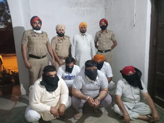 The accused in police custody in Khanna on Wednesday. (HT Photo) The accused in police custody in Khanna on Wednesday. (HT Photo)