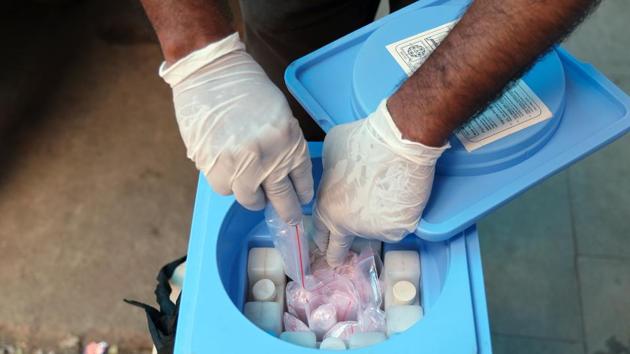 SD Biosensor rolled out the first batch of test kits at its Manesar facility on April 19, the Indian embassy in Seoul said in a statement.(Bloomberg) SD Biosensor rolled out the first batch of test kits at its Manesar facility on April 19, the Indian embassy in Seoul said in a statement.(Bloomberg)