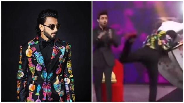 Ranveer Singh had a hilarious run-in with a giant dhol. Ranveer Singh had a hilarious run-in with a giant dhol.