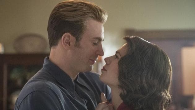 Steve Rogers and Peggy Carter at the end of Avengers Endgame.