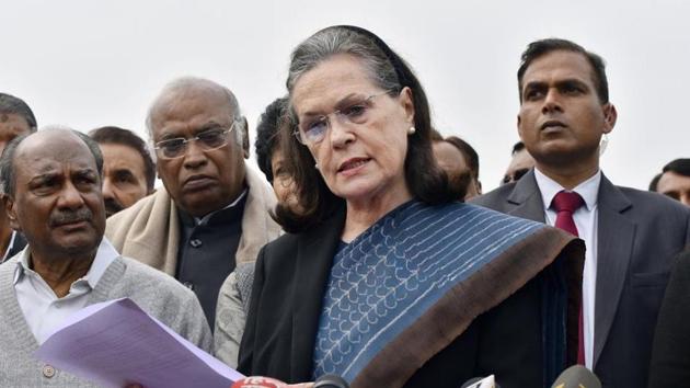 Congress leaders said that Sonia Gandhi is the supreme leader of a national party of the country whose devotion and allegiance towards the country cannot be questioned(Sanjeev Verma/HT PHOTO) Congress leaders said that Sonia Gandhi is the supreme leader of a national party of the country whose devotion and allegiance towards the country cannot be questioned(Sanjeev Verma/HT PHOTO)