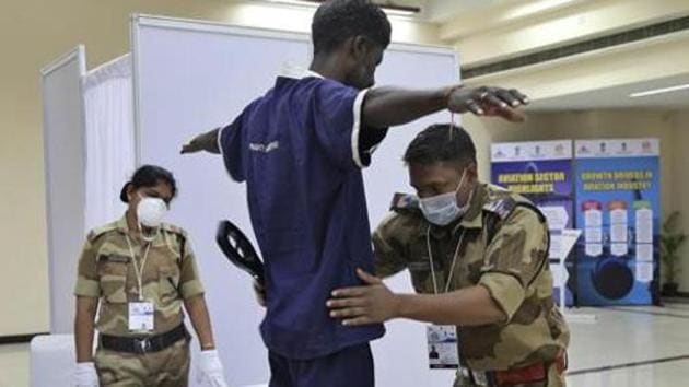 CISF has further suggested that all passengers will have to take out metallic items like belts and buckles before frisking and keep them in their bags which will be scanned by an x-ray machine. (Image used for representation). (FILE PHOTO.) CISF has further suggested that all passengers will have to take out metallic items like belts and buckles before frisking and keep them in their bags which will be scanned by an x-ray machine. (Image used for representation). (FILE PHOTO.)