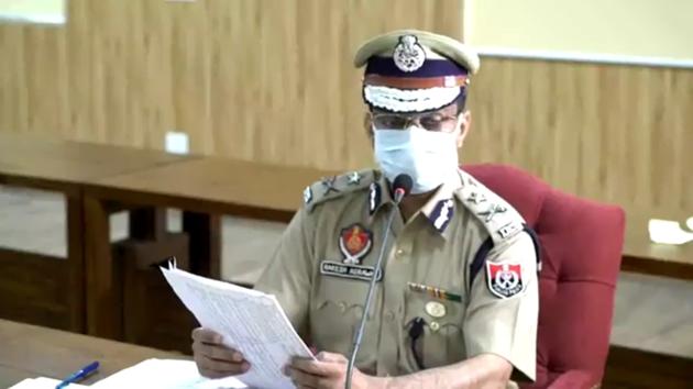 Ludhiana commissioner of police Rakesh Agrawal interacting during the Facebook live session on Friday. (HT Photo) Ludhiana commissioner of police Rakesh Agrawal interacting during the Facebook live session on Friday. (HT Photo)