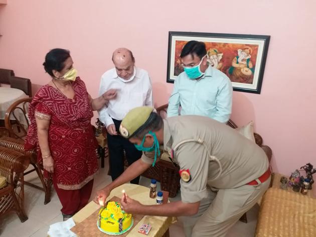 The couple was so happy and emotional that they invited the team inside their house and cut the cake. The couple was so happy and emotional that they invited the team inside their house and cut the cake.
