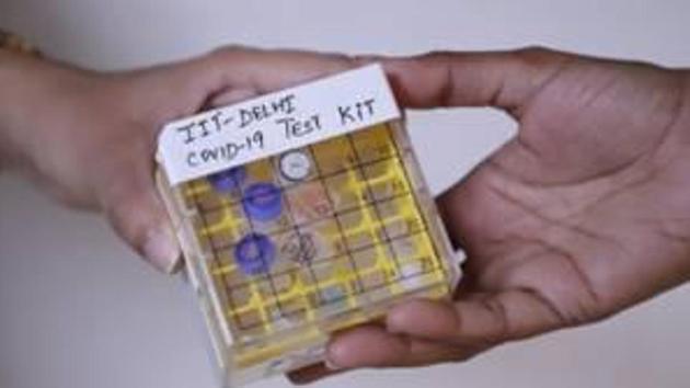 IIT Delhi has prepared a low cost probe-free kit to test for coronavirus. The team wants to produce it on a mass scale very soon. (Photo Courtesy:PIB) IIT Delhi has prepared a low cost probe-free kit to test for coronavirus. The team wants to produce it on a mass scale very soon. (Photo Courtesy:PIB)