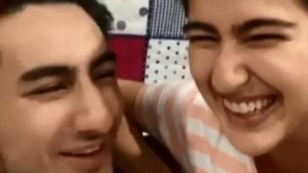 Sara Ali Khan and Ibrahim Ali Khan in a screengrab from her new video.