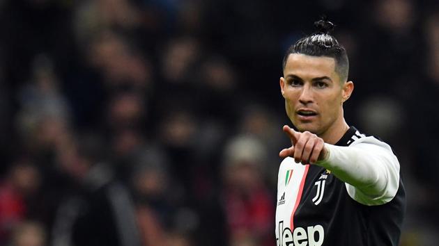 Cristiano Ronaldo looks on during the Coppa Italia Semi Final match between AC Milan and Juventus at Stadio Giuseppe Meazza on February 13.(Getty Images)