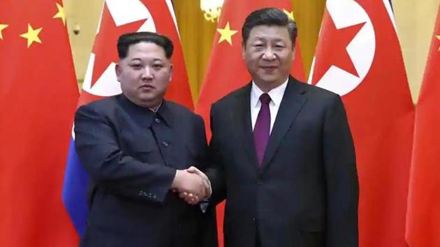 North Korean leader Kim Jong Un and Chinese President Xi Jinping.(AP file photo)