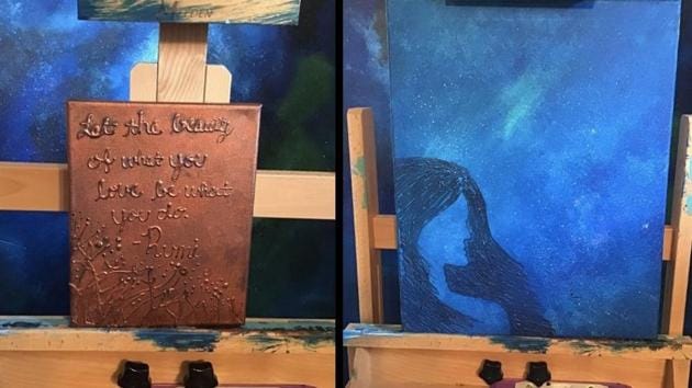 The image shows a piece of artwork from the woman. (Twitter/@Dammit__Woman) The image shows a piece of artwork from the woman. (Twitter/@Dammit__Woman)