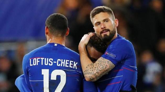 Chelsea's Callum Hudson-Odoi with teammates (REUTERS) Chelsea's Callum Hudson-Odoi with teammates (REUTERS)