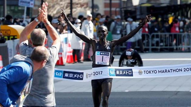 File photo of Wilson Kipsang of Kenya crossing the finish line. (REUTERS) File photo of Wilson Kipsang of Kenya crossing the finish line. (REUTERS)