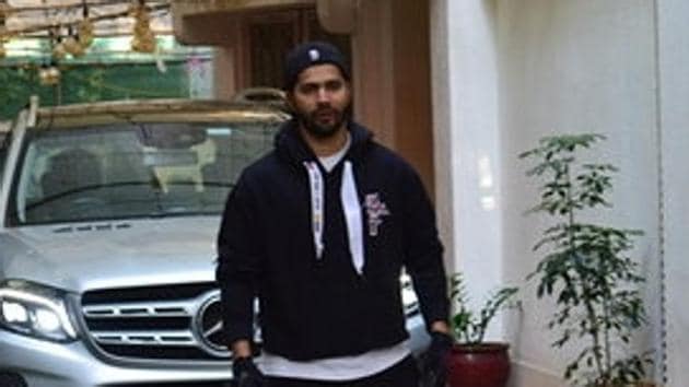 Actor Varun Dhawan seen at a recording studio in Juhu, Mumbai on March 16, 2020.(IANS)