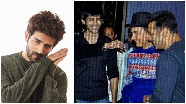 Kartik Aaryan with Aamir Khan and Salman khan at Subhash Ghai’s birthday party in 2015. Kartik Aaryan with Aamir Khan and Salman khan at Subhash Ghai’s birthday party in 2015.