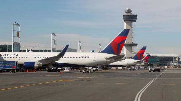 Airplanes are parked on the tarmac at John F Kennedy International Airport in New York, US. (REUTERS) Airplanes are parked on the tarmac at John F Kennedy International Airport in New York, US. (REUTERS)