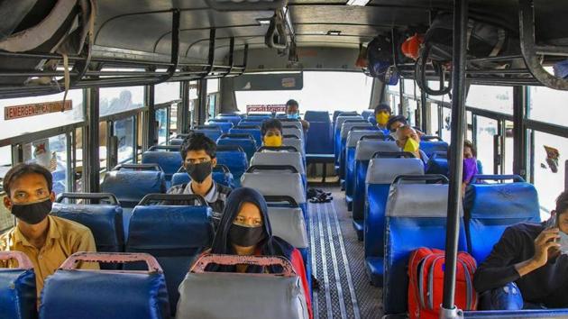 The passenger load was 60 per cent of the bus capacity and 35 per cent of them booked tickets online.(PTI)
