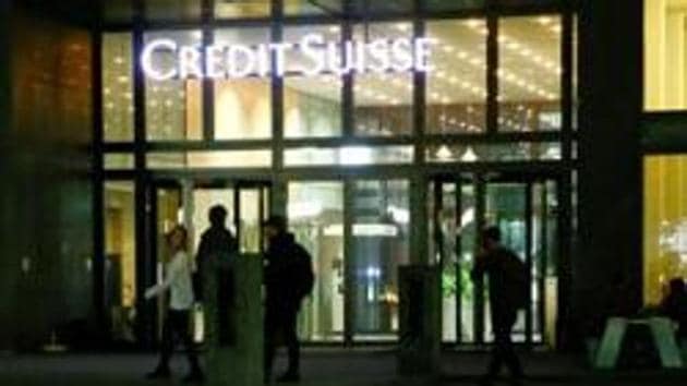 The logo of Swiss bank Credit Suisse is seen at an office building in Zurich's Oerlikon suburb, Switzerland.(REUTERS)