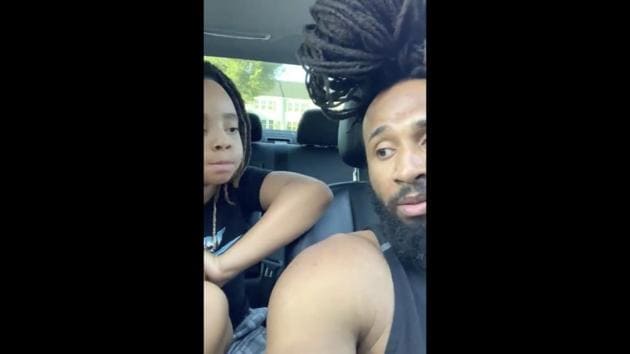 Father-son duo, Kyren Gibson and Kyng Lyons Gibson, having a chat while sitting in a car. (Twitter/@Kyng_Kyren) Father-son duo, Kyren Gibson and Kyng Lyons Gibson, having a chat while sitting in a car. (Twitter/@Kyng_Kyren)