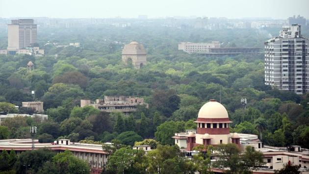 A view Supreme Court during lockdown – to curb the spread of coronavirus, in New Delhi, India, on Thursday, April 23, 2020. (Arvind Yadav/HT PHOTO) A view Supreme Court during lockdown – to curb the spread of coronavirus, in New Delhi, India, on Thursday, April 23, 2020. (Arvind Yadav/HT PHOTO)