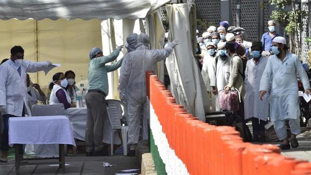Maulana Saad has been booked under the Epidemic Act and sections of Indian Penal Code, including culpable homicide not amounting to murder, after hundreds of people who visited the Nizamuddin Markaz in March were found infected with Sars-Cov-2. (Ajay Aggarwal/HT file photo) Maulana Saad has been booked under the Epidemic Act and sections of Indian Penal Code, including culpable homicide not amounting to murder, after hundreds of people who visited the Nizamuddin Markaz in March were found infected with Sars-Cov-2. (Ajay Aggarwal/HT file photo)