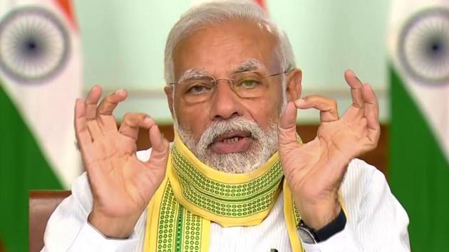 Prime Minister Narendra Modi began his Mann ki Baat address by speaking about the role of the citizens in the national effort against Covid-19. (ANI photo) Prime Minister Narendra Modi began his Mann ki Baat address by speaking about the role of the citizens in the national effort against Covid-19. (ANI photo)