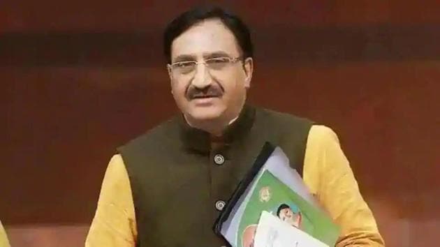 HRD minister Ramesh Pokhriyal. (HT file)