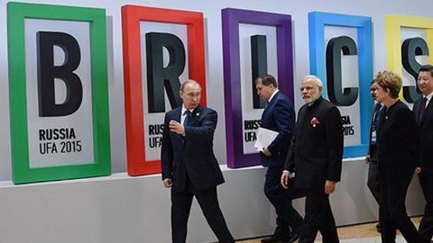 PM Modi with Russian President Vladimir Putin, Brazilian President Dilma Rousseff, Chinese President Xi Jinping and South African President Jacob Zuma after the welcome ceremony at the 7th BRICS Summit in Ufa. (File photo: PTI) PM Modi with Russian President Vladimir Putin, Brazilian President Dilma Rousseff, Chinese President Xi Jinping and South African President Jacob Zuma after the welcome ceremony at the 7th BRICS Summit in Ufa. (File photo: PTI)