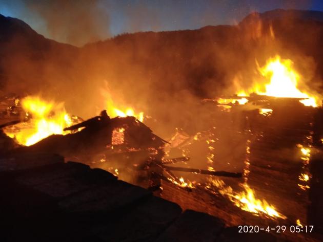 The cause of teh fire has not been ascertained. (HT PHOTO) The cause of teh fire has not been ascertained. (HT PHOTO)