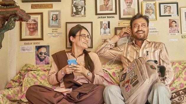 Radhika Madan and Irrfan Khan in a still from Angrezi Medium.