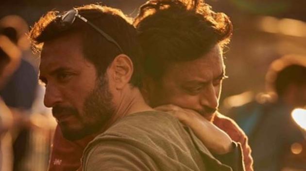 Irrfan Khan and Homi Adajania on the set of Angrezi Medium.