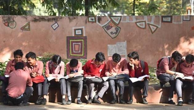 School students seen before their Class 12th Board Exam(HT File) School students seen before their Class 12th Board Exam(HT File)