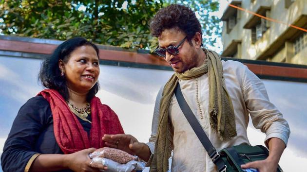 Actor Irrfan Khan (R) with his wife Sutapa Sikdar during a press conference to extend his support to the Badanavalu Satyagraha, in Bengaluru, on April 10, 2015. Khan earned steady praise at home and abroad as an actor whose performances were lifelike, dependable. (PTI File) Actor Irrfan Khan (R) with his wife Sutapa Sikdar during a press conference to extend his support to the Badanavalu Satyagraha, in Bengaluru, on April 10, 2015. Khan earned steady praise at home and abroad as an actor whose performances were lifelike, dependable. (PTI File)
