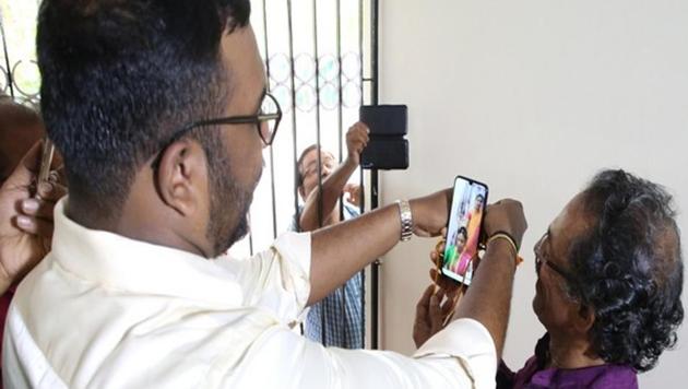 The couple got married through video call. (ANI) The couple got married through video call. (ANI)