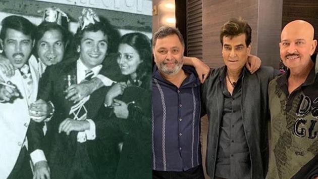 Rishi Kapoor with Rakesh Roshan and Jeetendra at the parties.
