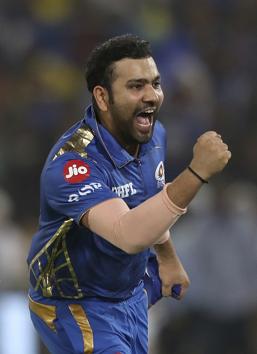 Mumbai Indians captain Rohit Sharma celebrates their win in the VIVO IPL T20 cricket final match between Mumbai Indians and Chennai Super Kings. (AP)