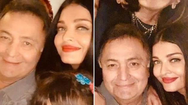 Aishwarya Rai Bachchan poses with Rishi Kapoor. Aishwarya Rai Bachchan poses with Rishi Kapoor.