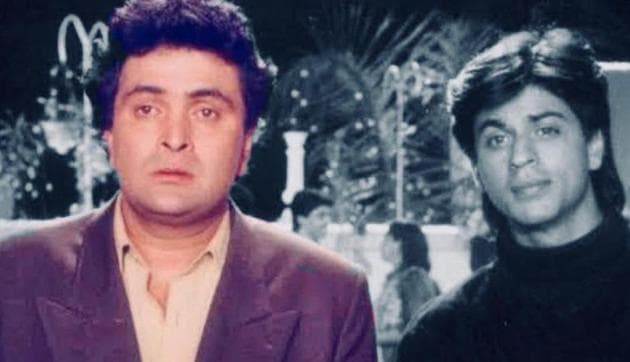 Rishi Kapoor and Shah Rukh Khan in a still form Deewana.