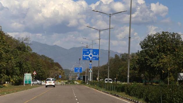 Chandigarh, India April 02: Empty road Sector 16/17 during Curfew in wake of Caovid 19 lockdown in Chandigarh on Thursday, April 02,2020.Photo by Sanjeev Sharma