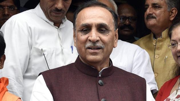 On the eve of 60th foundation day of the state, I urge all Gujaratis to come together and make the state win against coronavirus, CHief Minister Vijay Rupani said on Thursday.(Mohd Zakir/HT Photo)