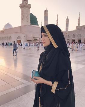 Sana Khan pictured at the madina(Instagram)