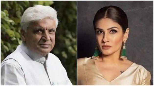 Javed Akhtar and Raveena Tandon shared their views on Twitter. Javed Akhtar and Raveena Tandon shared their views on Twitter.