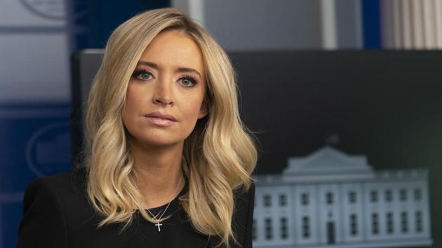 Kayleigh McEnany, White House press secretary, pauses during a briefing in Washington, D.C., U.S., on Friday, May 1, 2020.(Bloomberg) Kayleigh McEnany, White House press secretary, pauses during a briefing in Washington, D.C., U.S., on Friday, May 1, 2020.(Bloomberg)