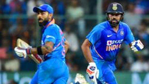 India's Rohit Sharma and Virat Kohli run between the wickets. (PTI) India's Rohit Sharma and Virat Kohli run between the wickets. (PTI)