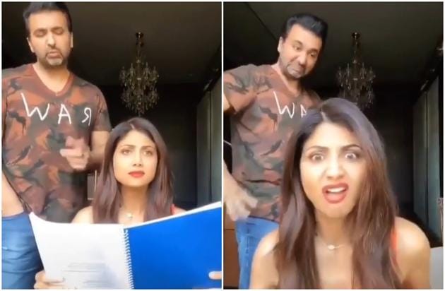 Shilpa Shetty and Raj Kundra in their new TikTok video.